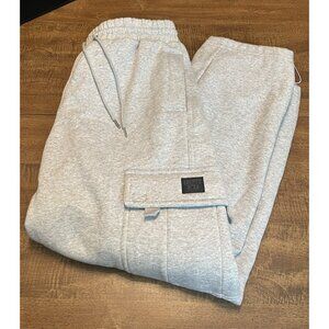 FB County Heavyweight Cargo Sweatpants Men's XL Gray Streetwear Baggy Hip Hop